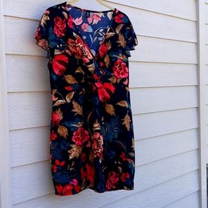 NWOT Navy flowered dress